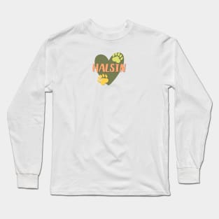 Halsin Heart and Paws green and peach Long Sleeve T-Shirt